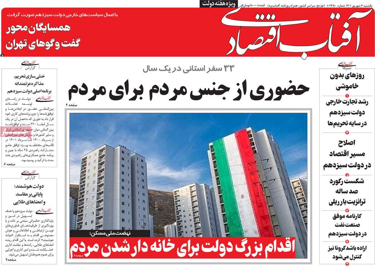 روزنامه آفتاب اقتصادی