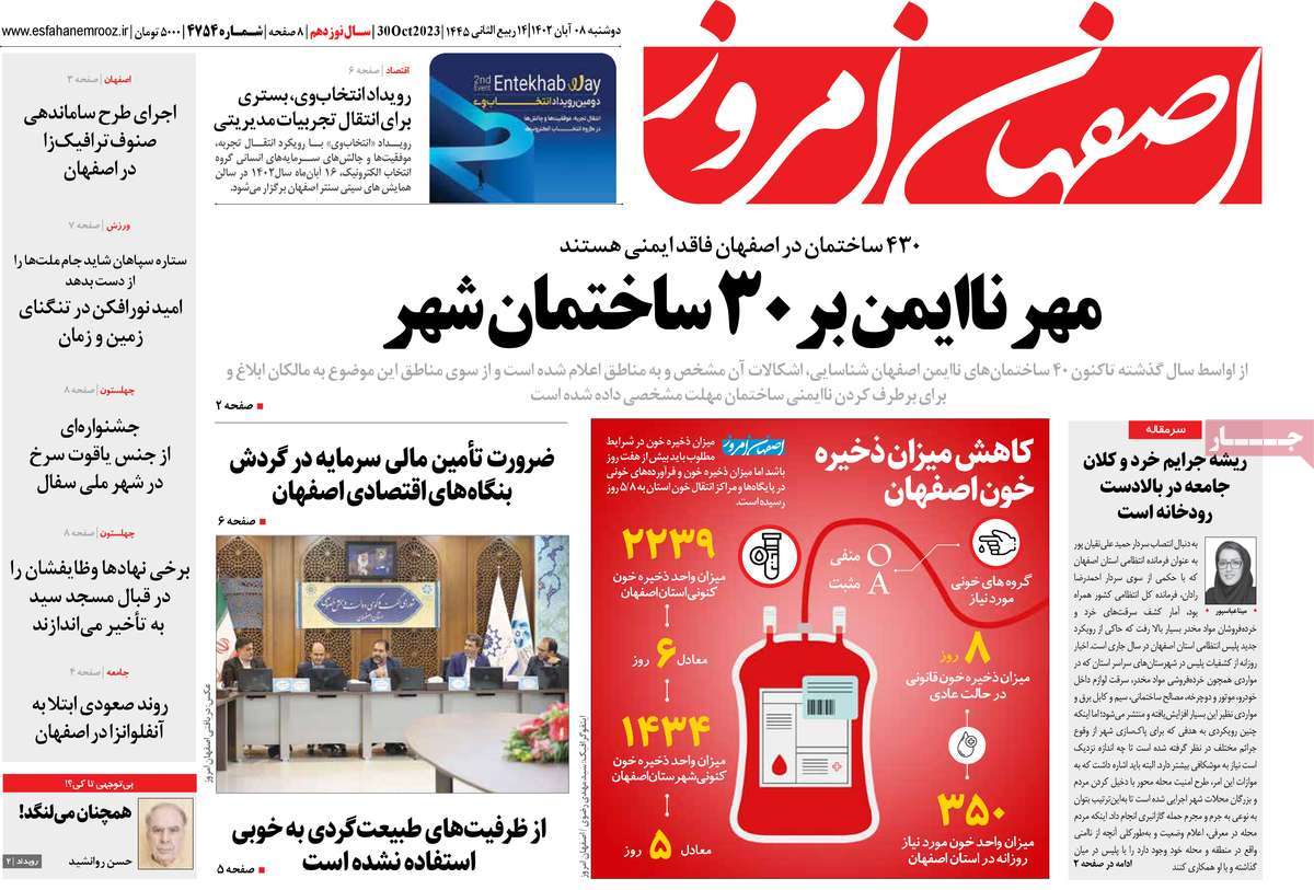 روزنامه اصفهان امروز