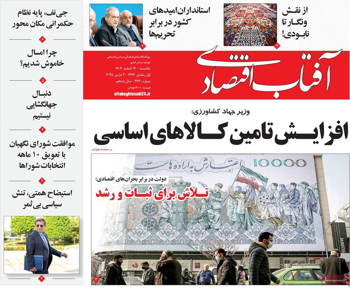 روزنامه آفتاب اقتصادی