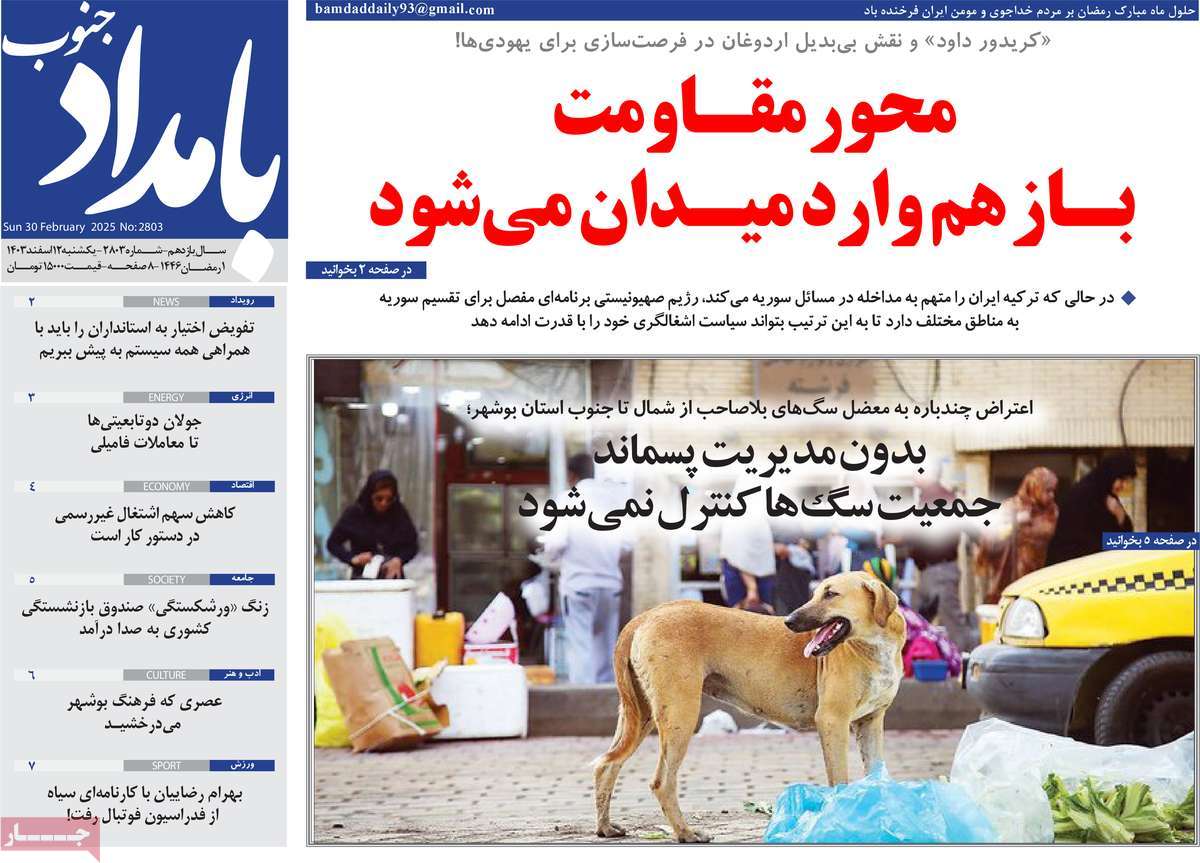 روزنامه بامداد جنوب
