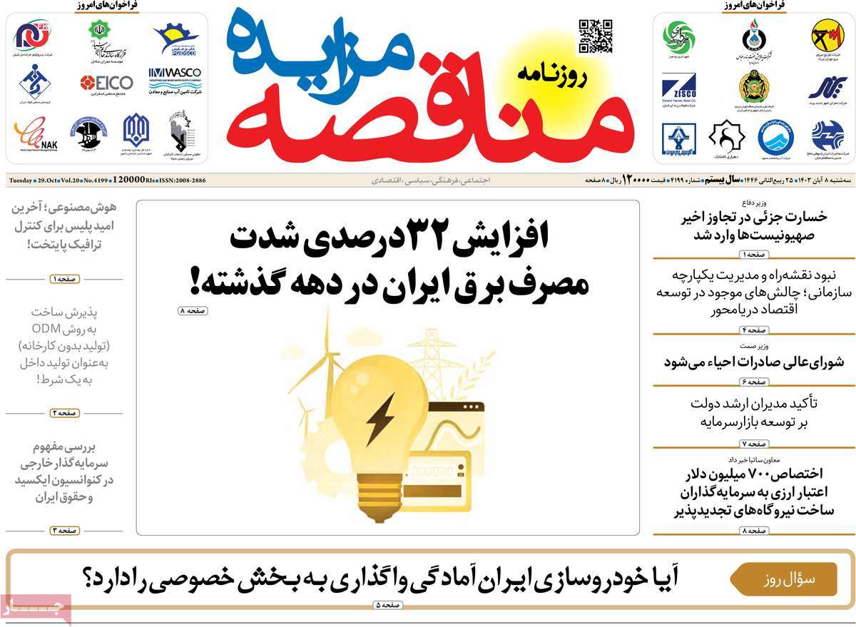 روزنامه مناقصه مزایده