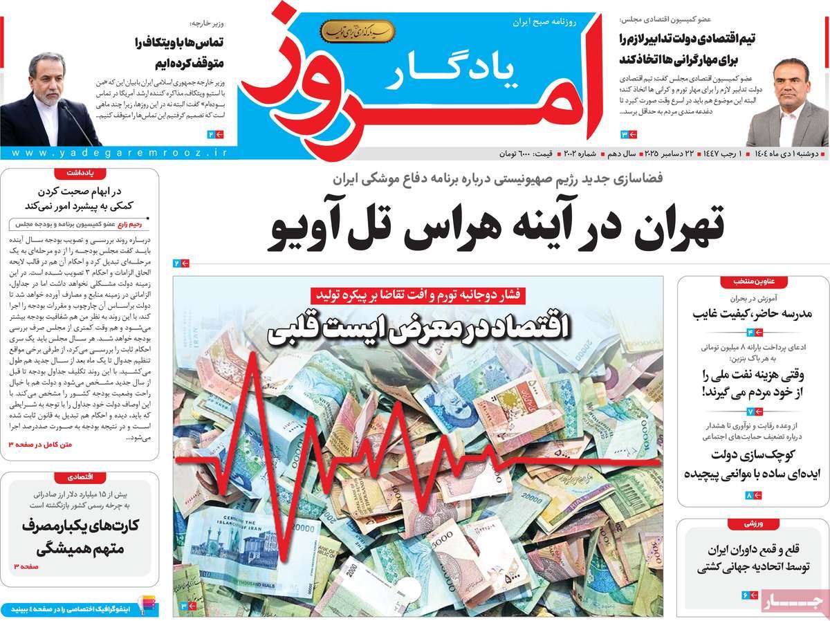 روزنامه یادگار امروز