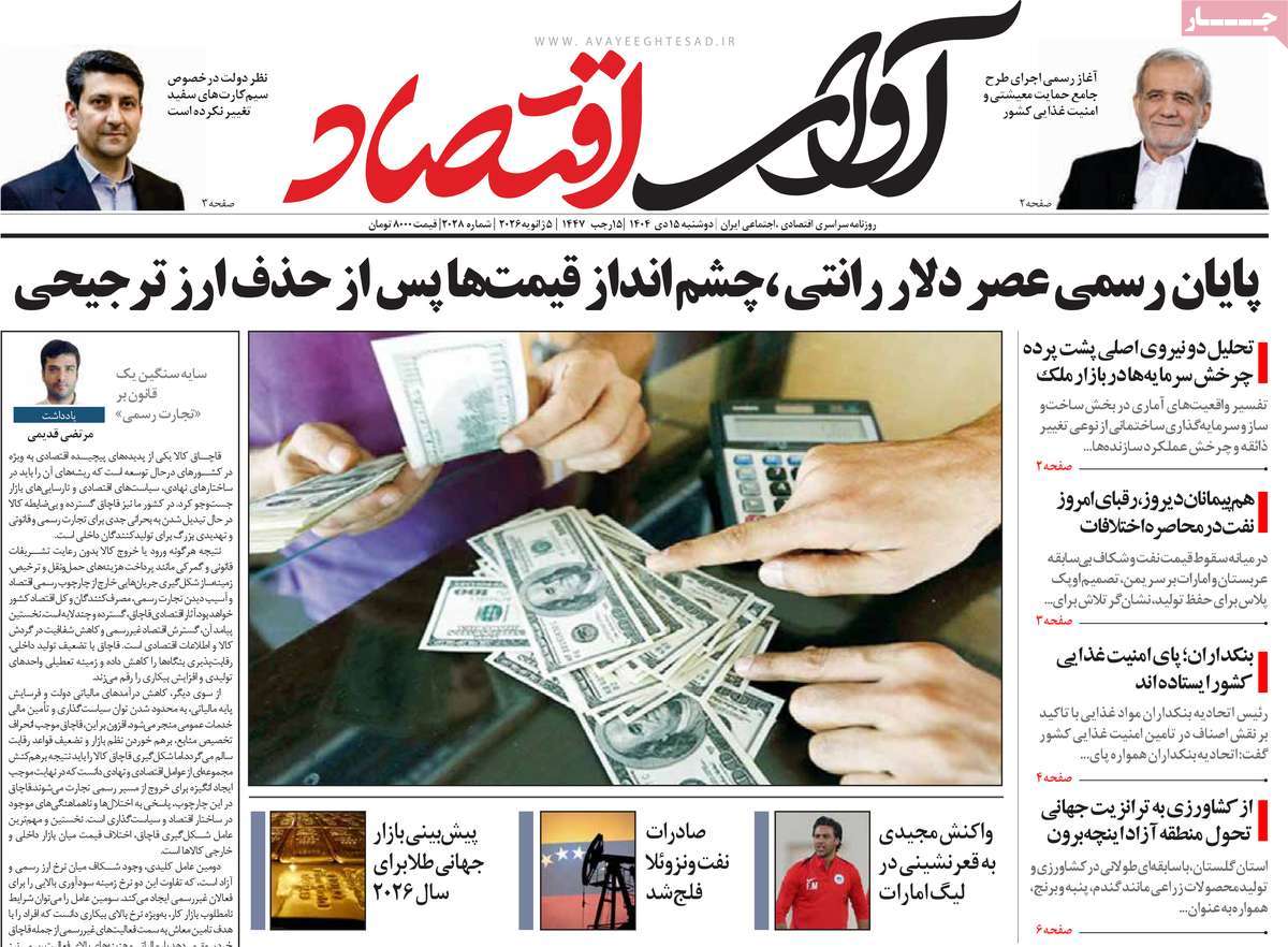 روزنامه آوای اقتصاد