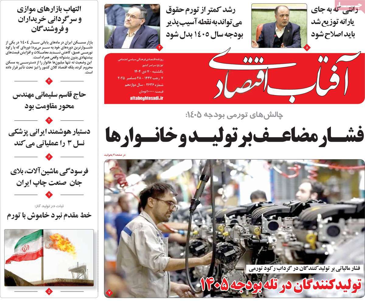 روزنامه آفتاب اقتصادی