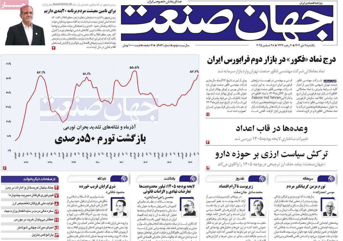 روزنامه جهان صنعت