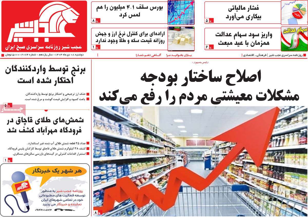 روزنامه عجب شیر