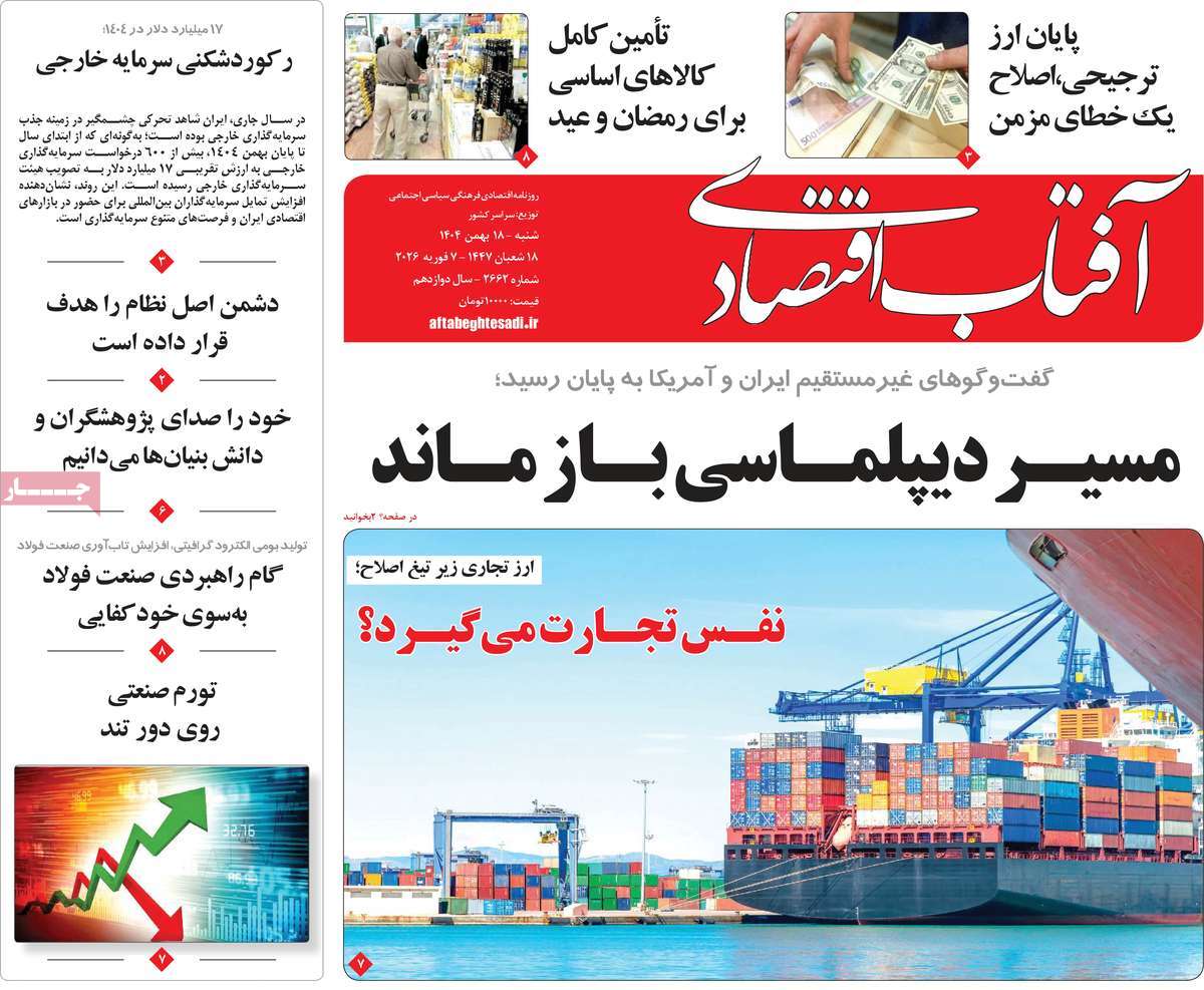 روزنامه آفتاب اقتصادی