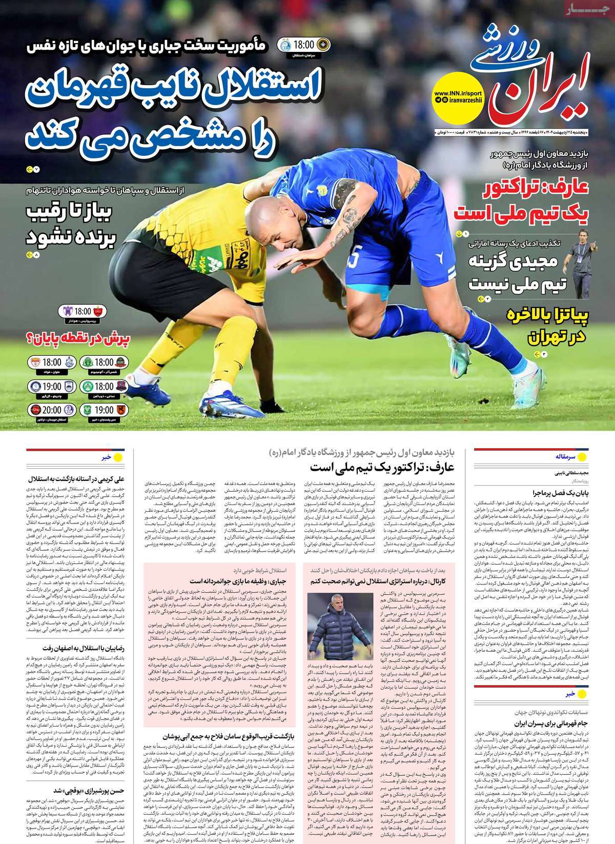 روزنامه ایران ورزشی