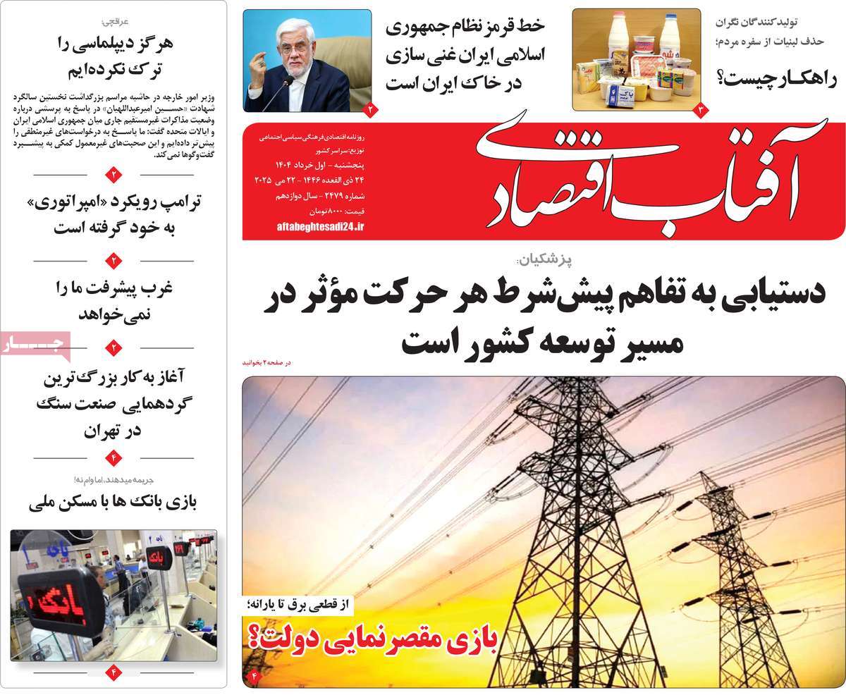 روزنامه آفتاب اقتصادی