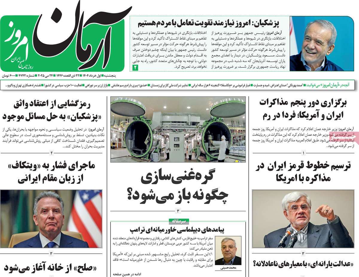 روزنامه آرمان امروز