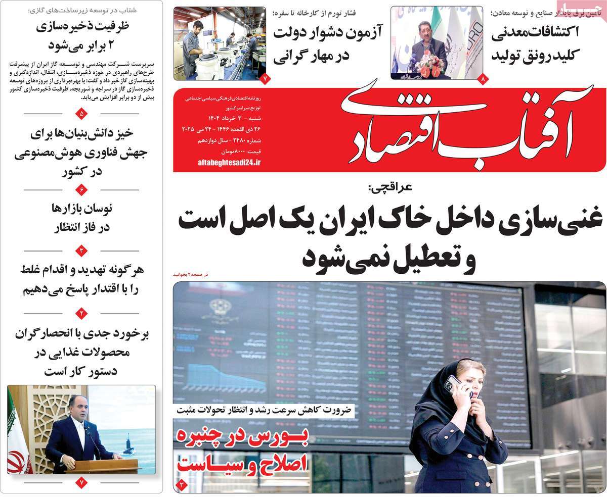 روزنامه آفتاب اقتصادی
