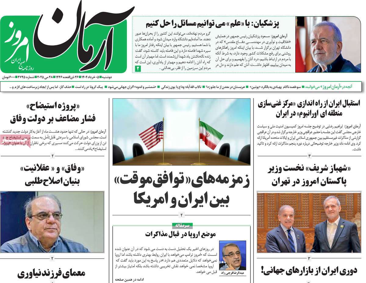 روزنامه آرمان امروز