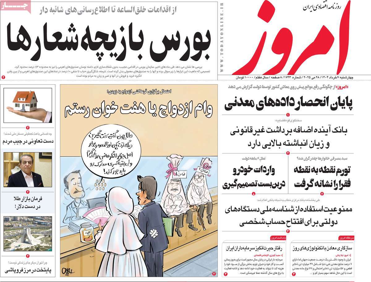 روزنامه های اقتصادی امروز چهارشنبه ۷ خرداد ۱۴۰۴ 25 روزنامه امروز