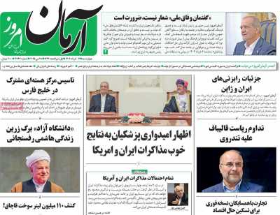 روزنامه آرمان امروز