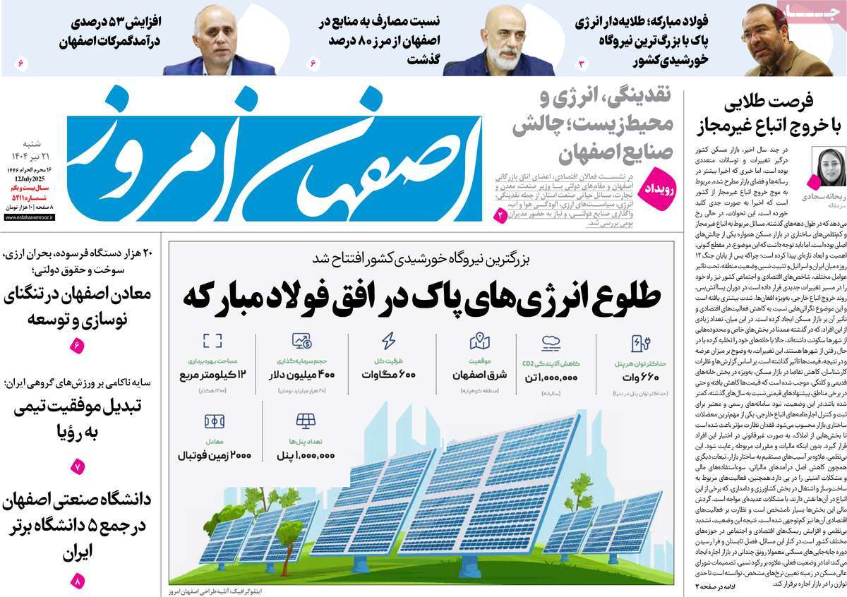 روزنامه اصفهان امروز