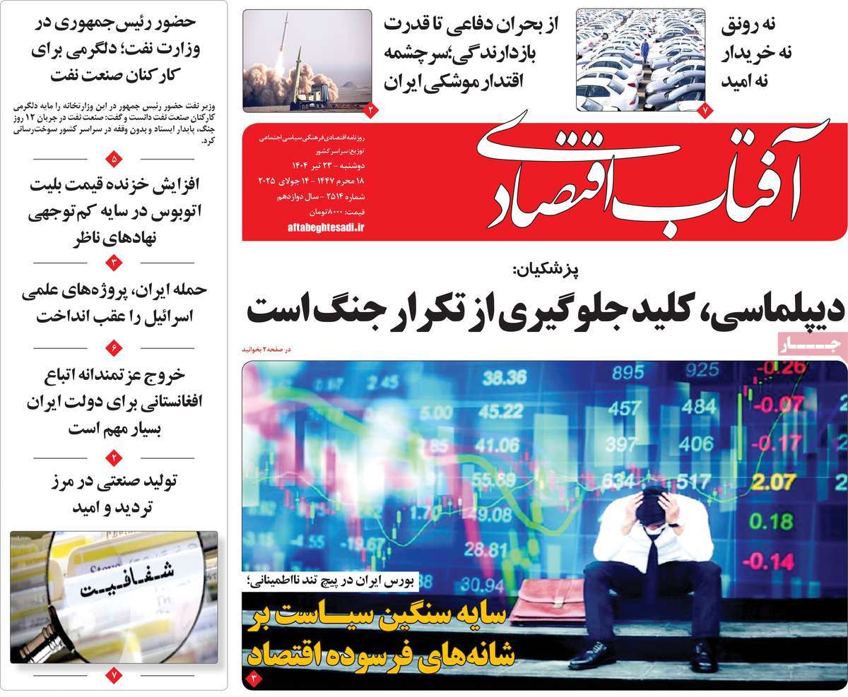 روزنامه آفتاب اقتصادی