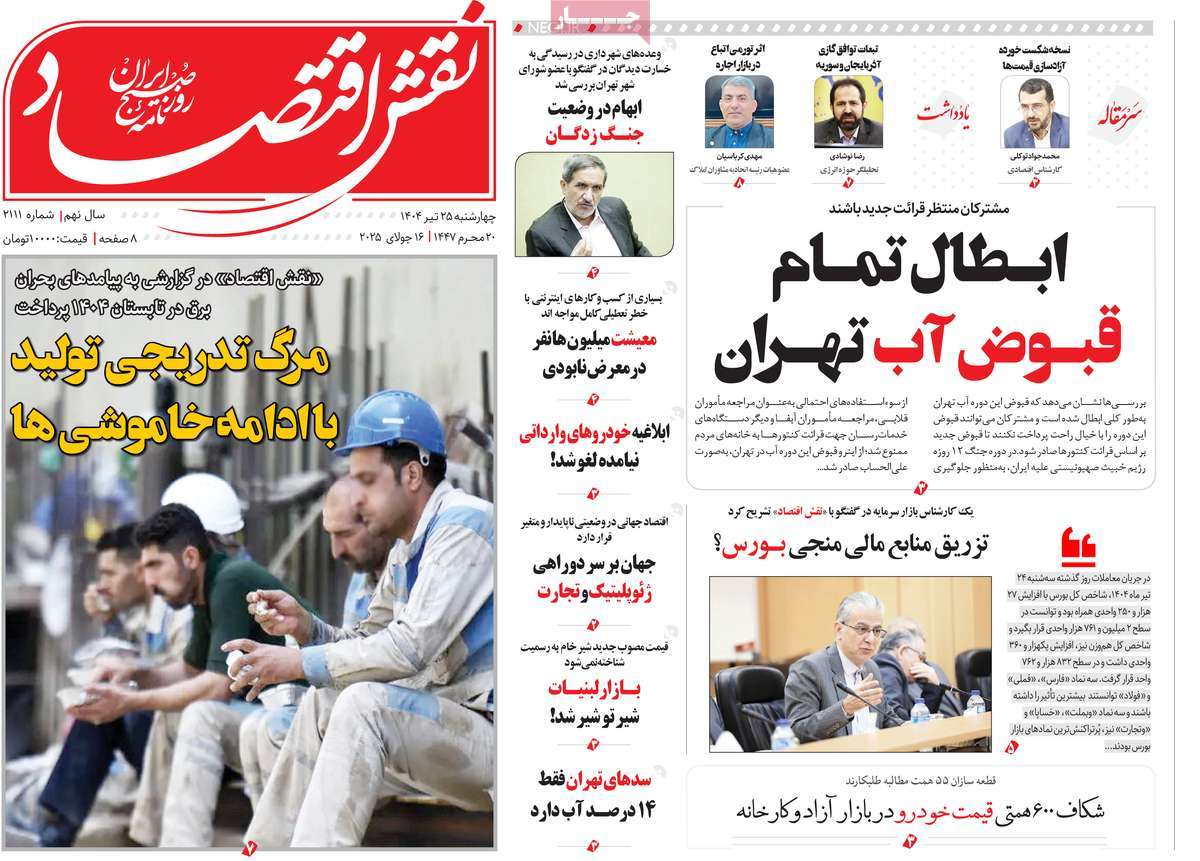 روزنامه نقش اقتصاد