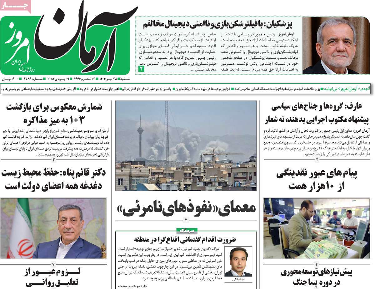 روزنامه آرمان امروز