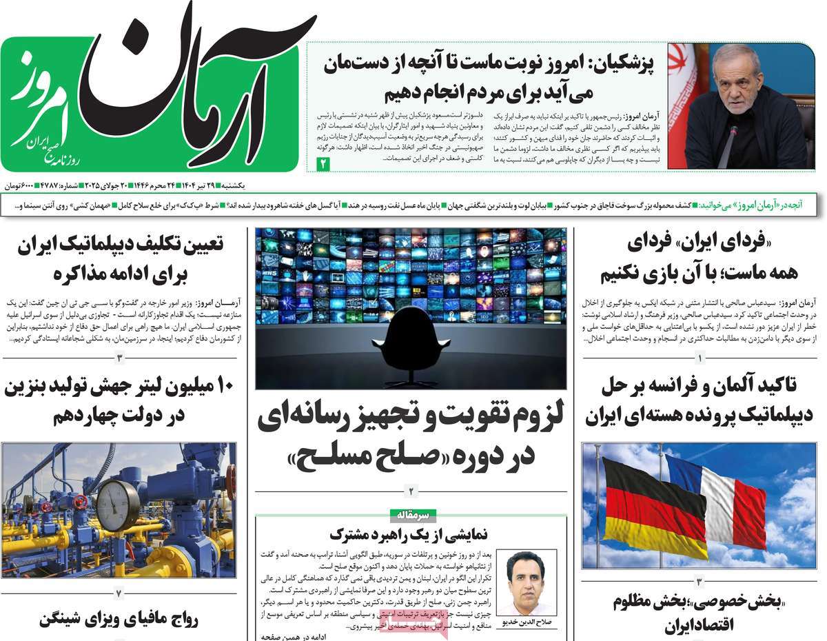 روزنامه آرمان امروز