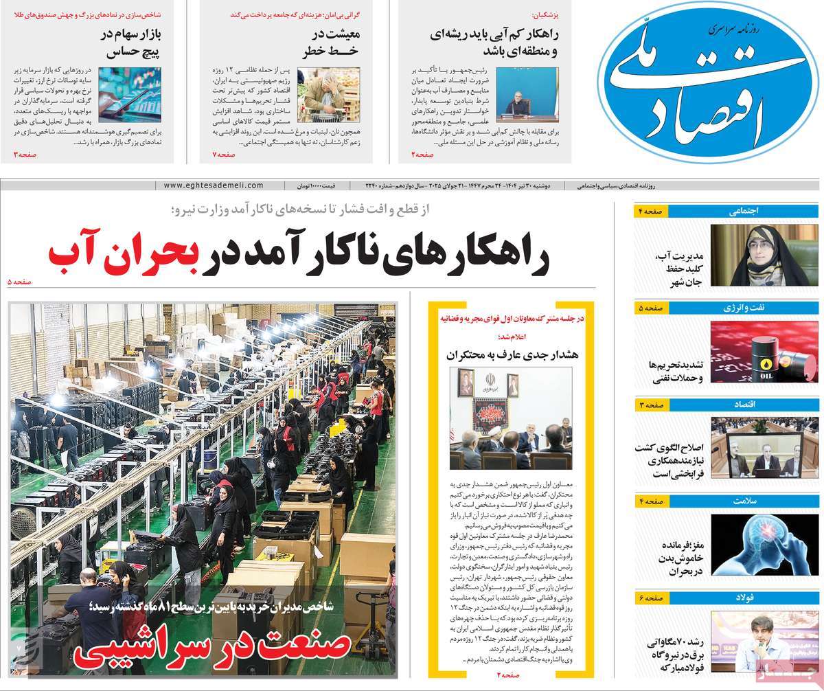 روزنامه اقتصاد ملی