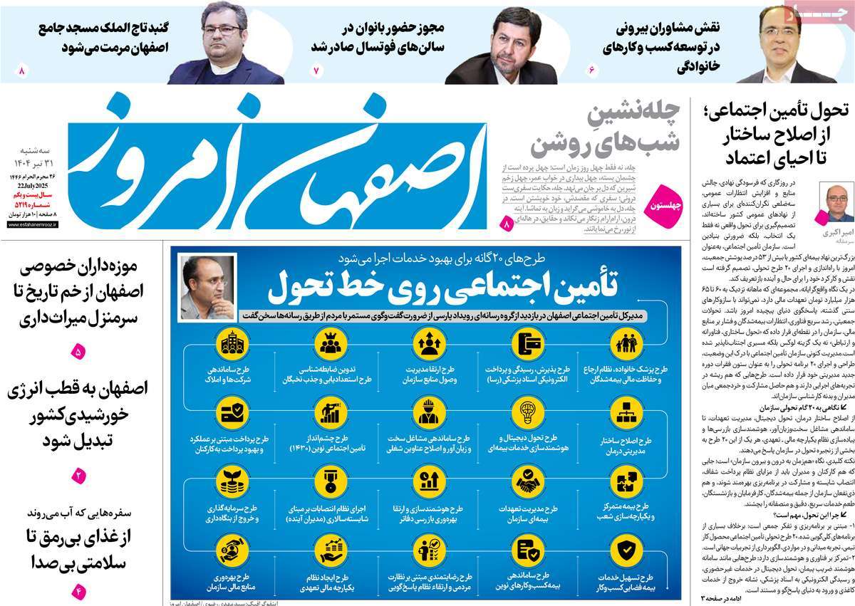 روزنامه اصفهان امروز