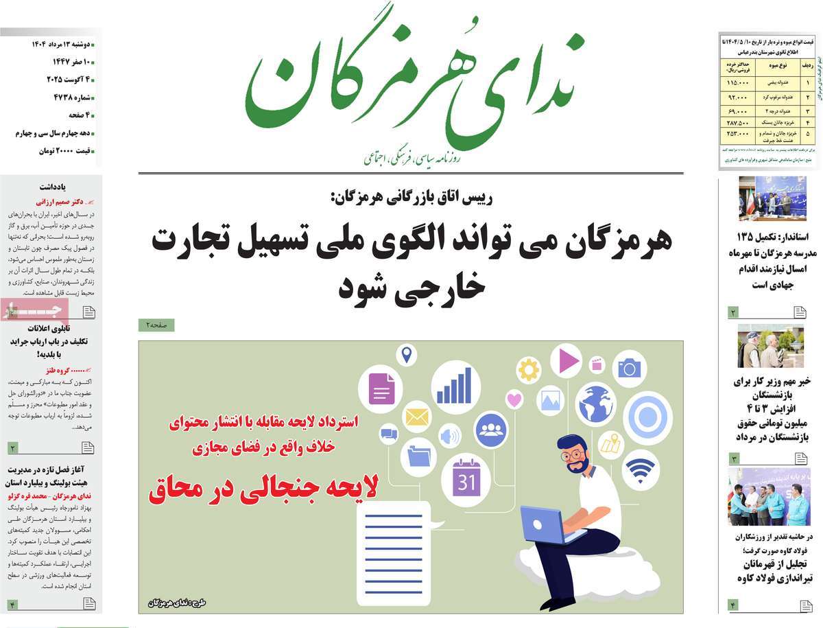 روزنامه ندای هرمزگان