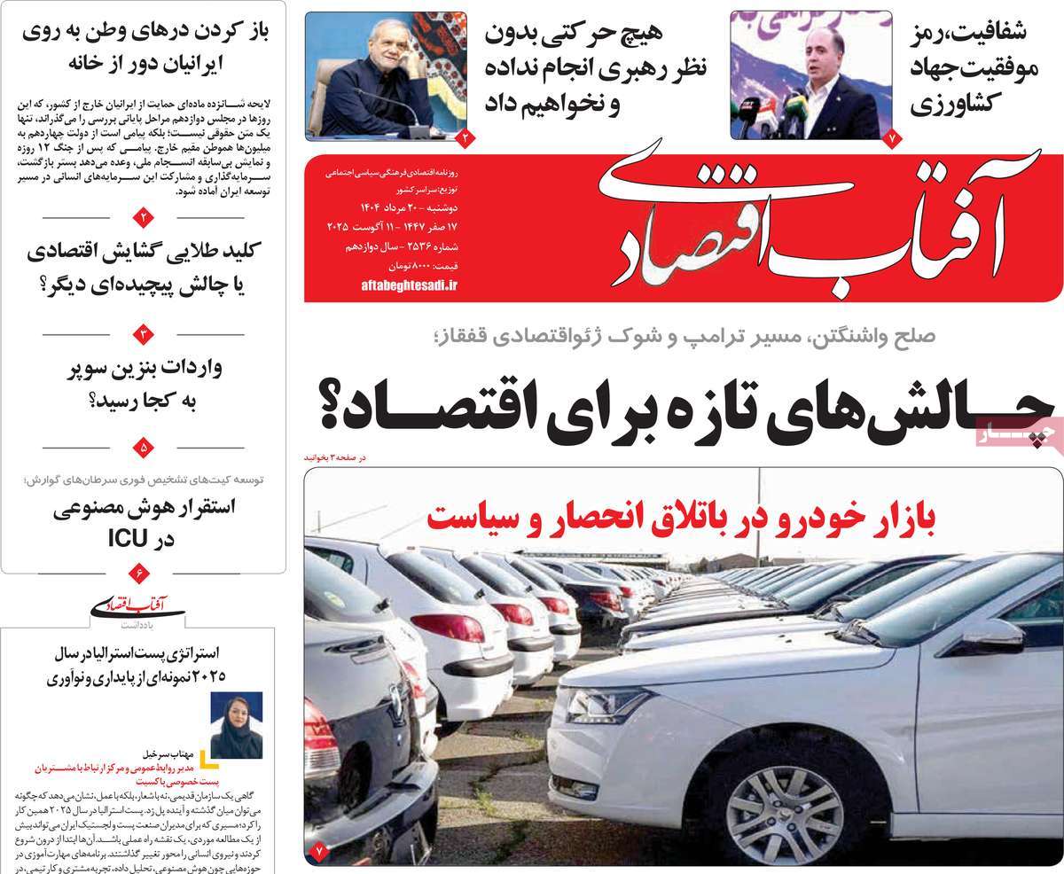 روزنامه آفتاب اقتصادی