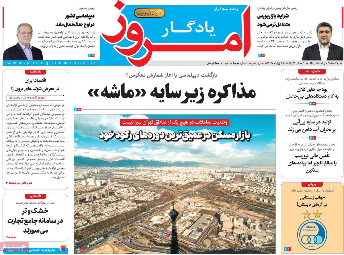 روزنامه یادگار امروز
