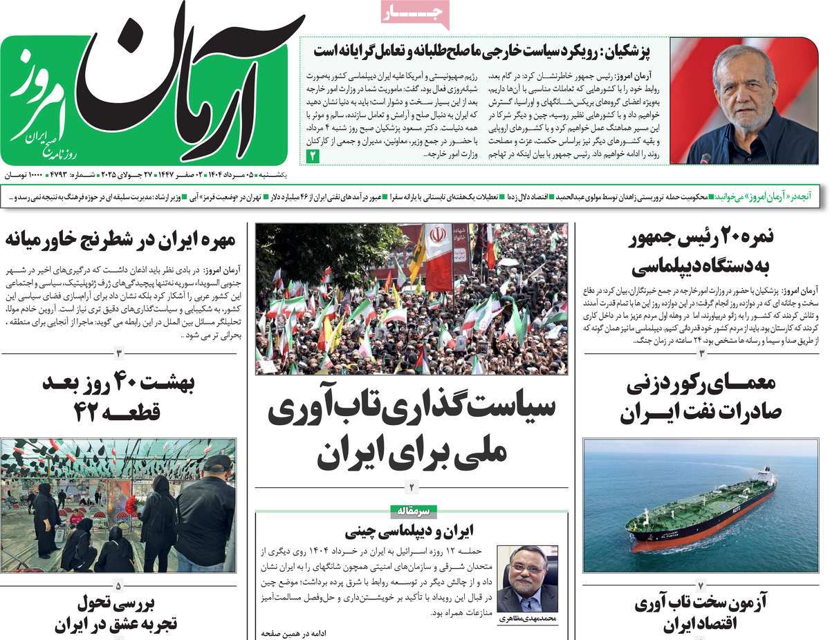 روزنامه آرمان امروز