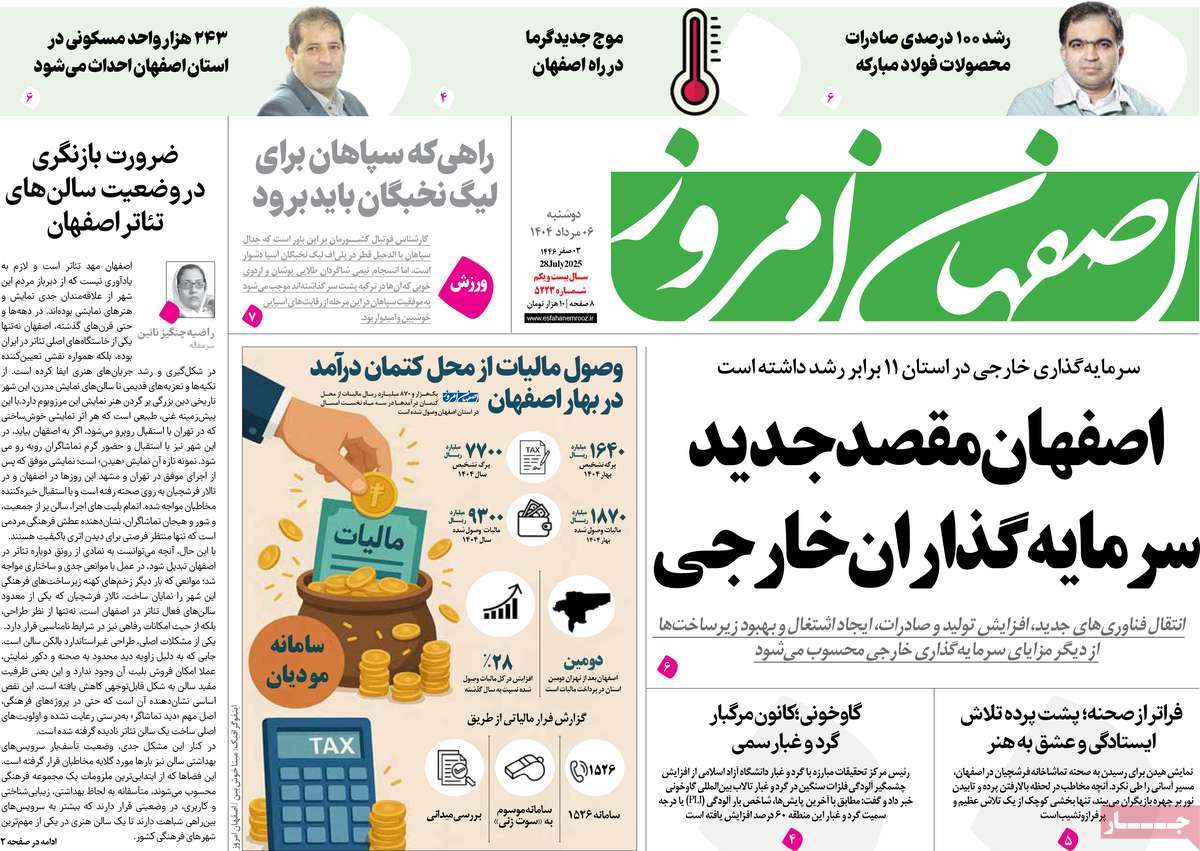 روزنامه اصفهان امروز