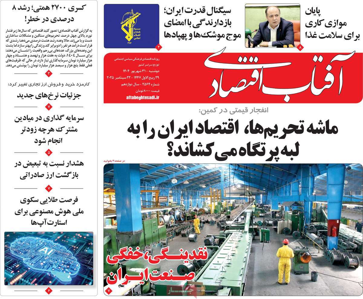 روزنامه آفتاب اقتصادی