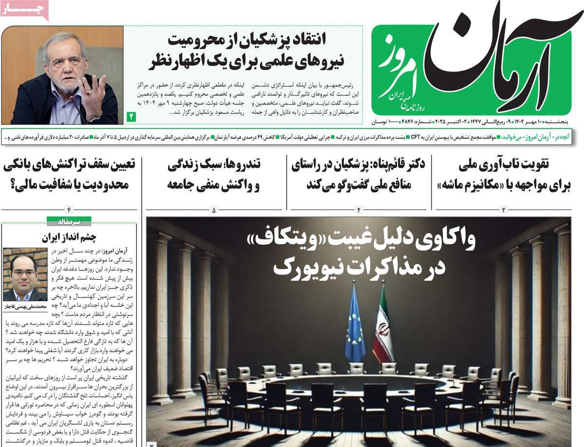 روزنامه آرمان امروز