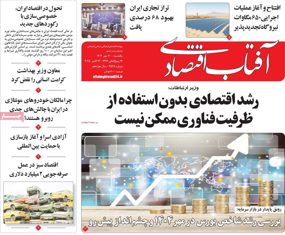 روزنامه آفتاب اقتصادی
