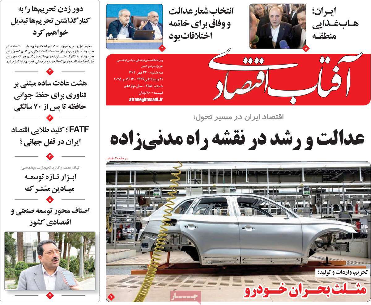 روزنامه آفتاب اقتصادی