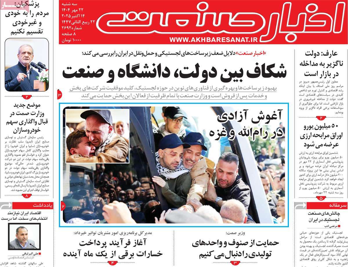 روزنامه اخبار صنعت
