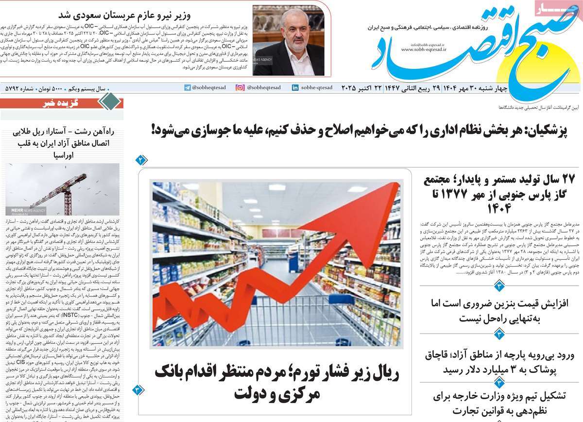 روزنامه صبح اقتصاد