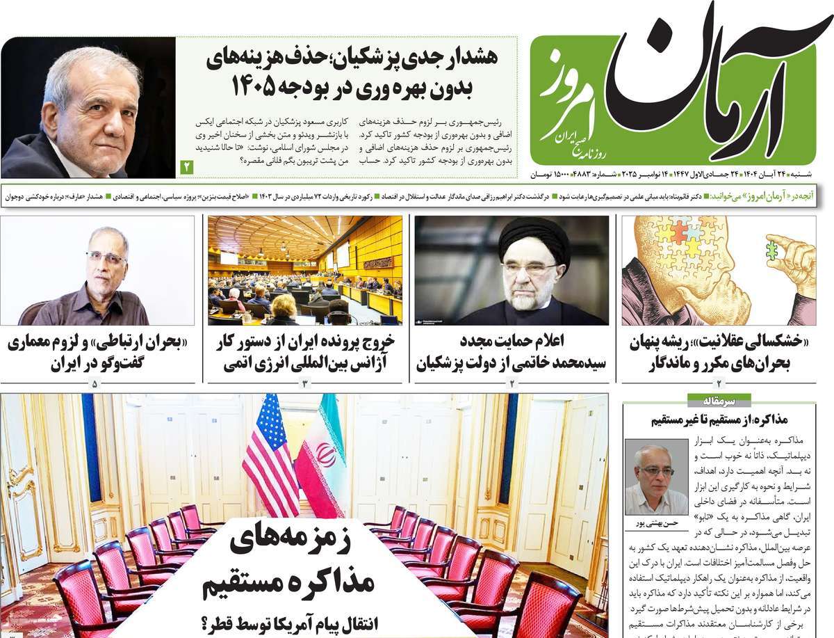 روزنامه آرمان امروز