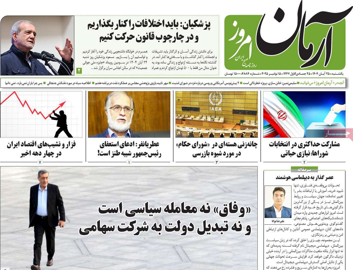 روزنامه آرمان امروز