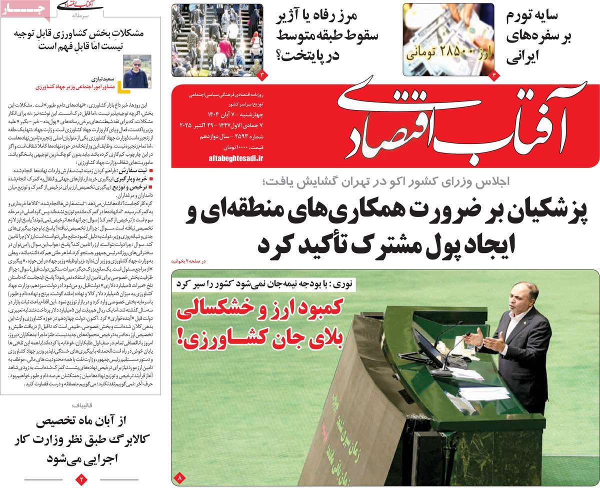 روزنامه آفتاب اقتصادی