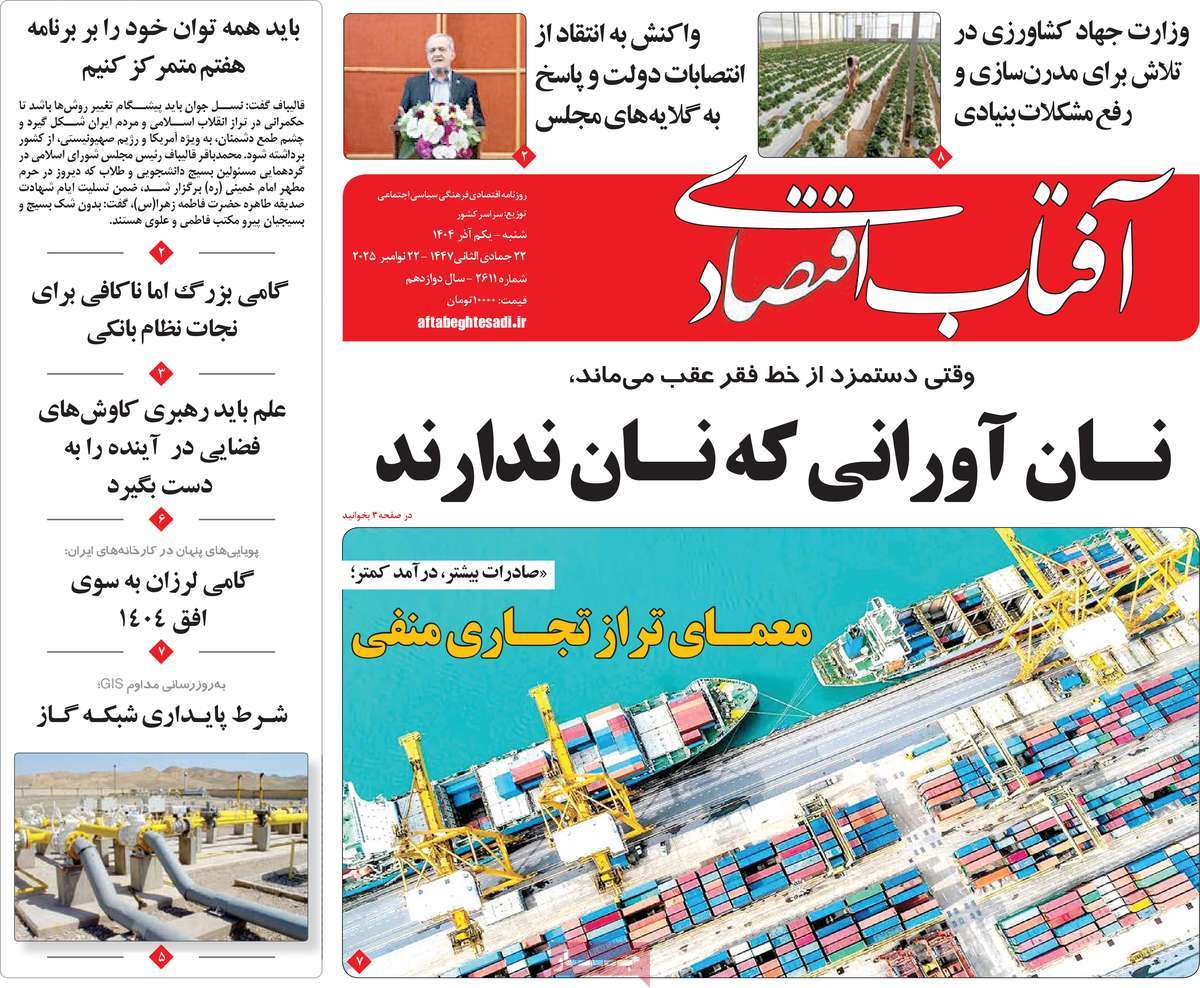 روزنامه آفتاب اقتصادی