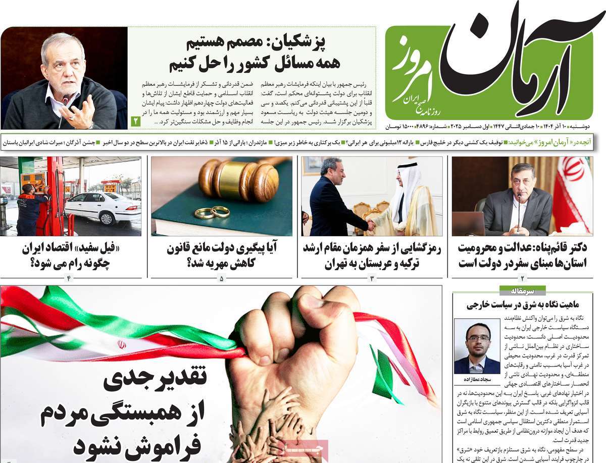 روزنامه آرمان امروز