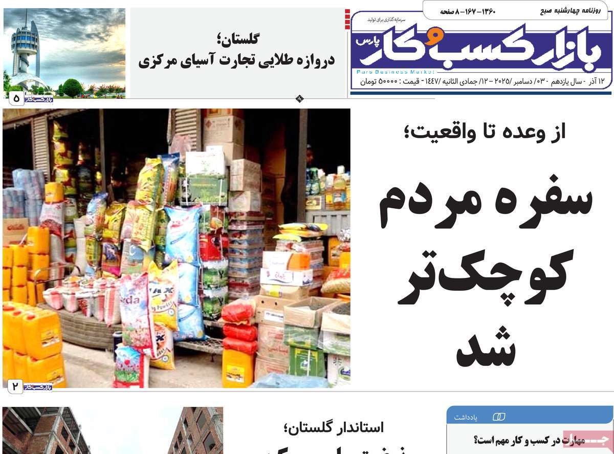 روزنامه بازار کسب و کار پارس