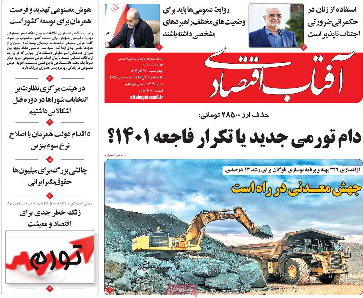 روزنامه آفتاب اقتصادی