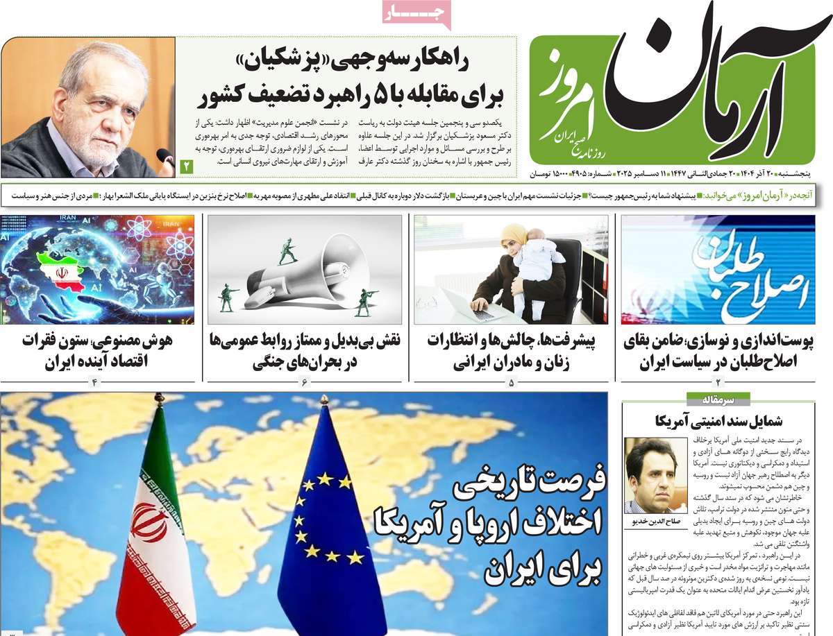 روزنامه آرمان امروز