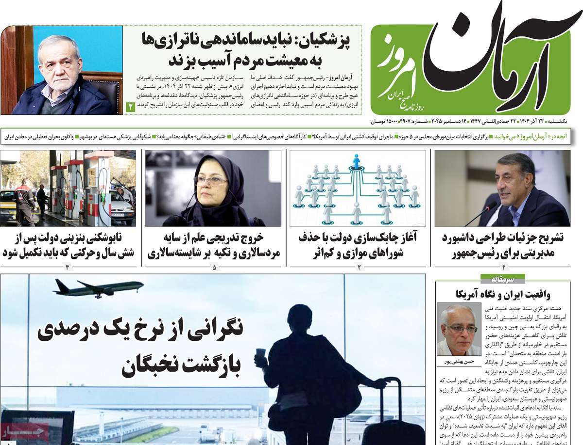 روزنامه آرمان امروز