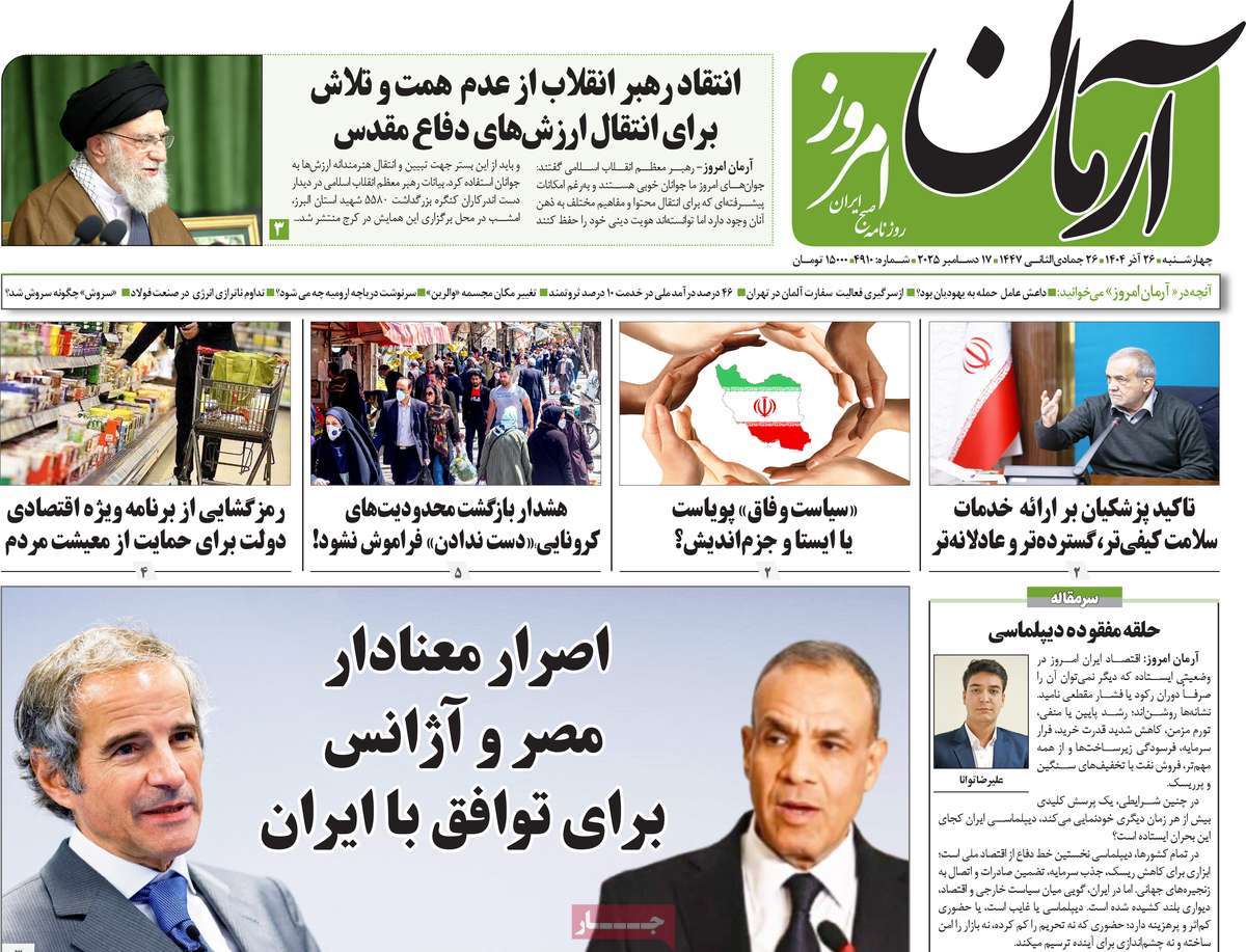 روزنامه آرمان امروز