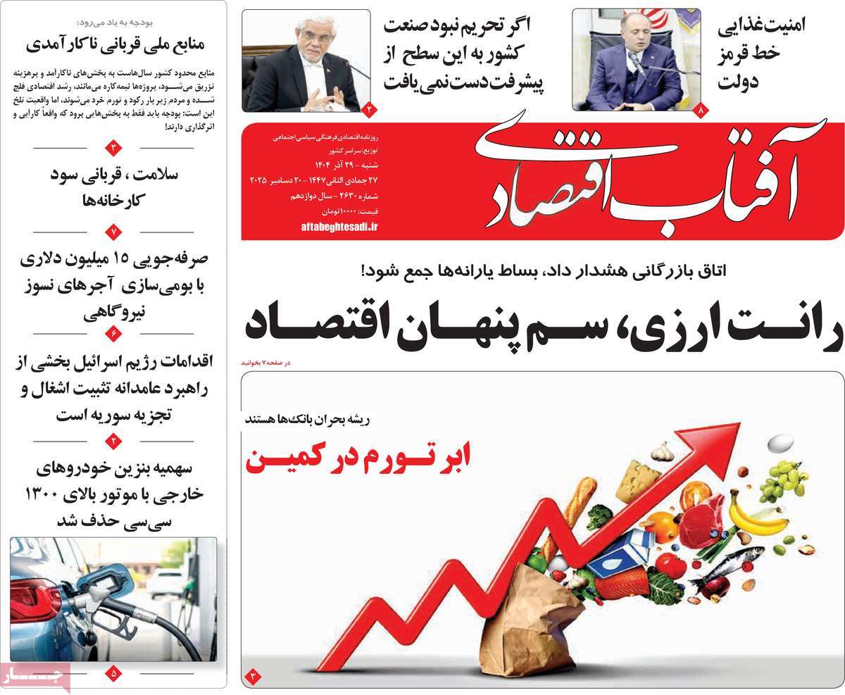 روزنامه آفتاب اقتصادی