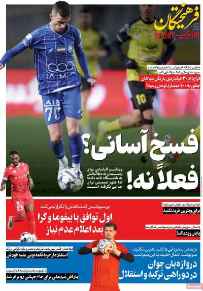 روزنامه فرهیختگان ورزشی