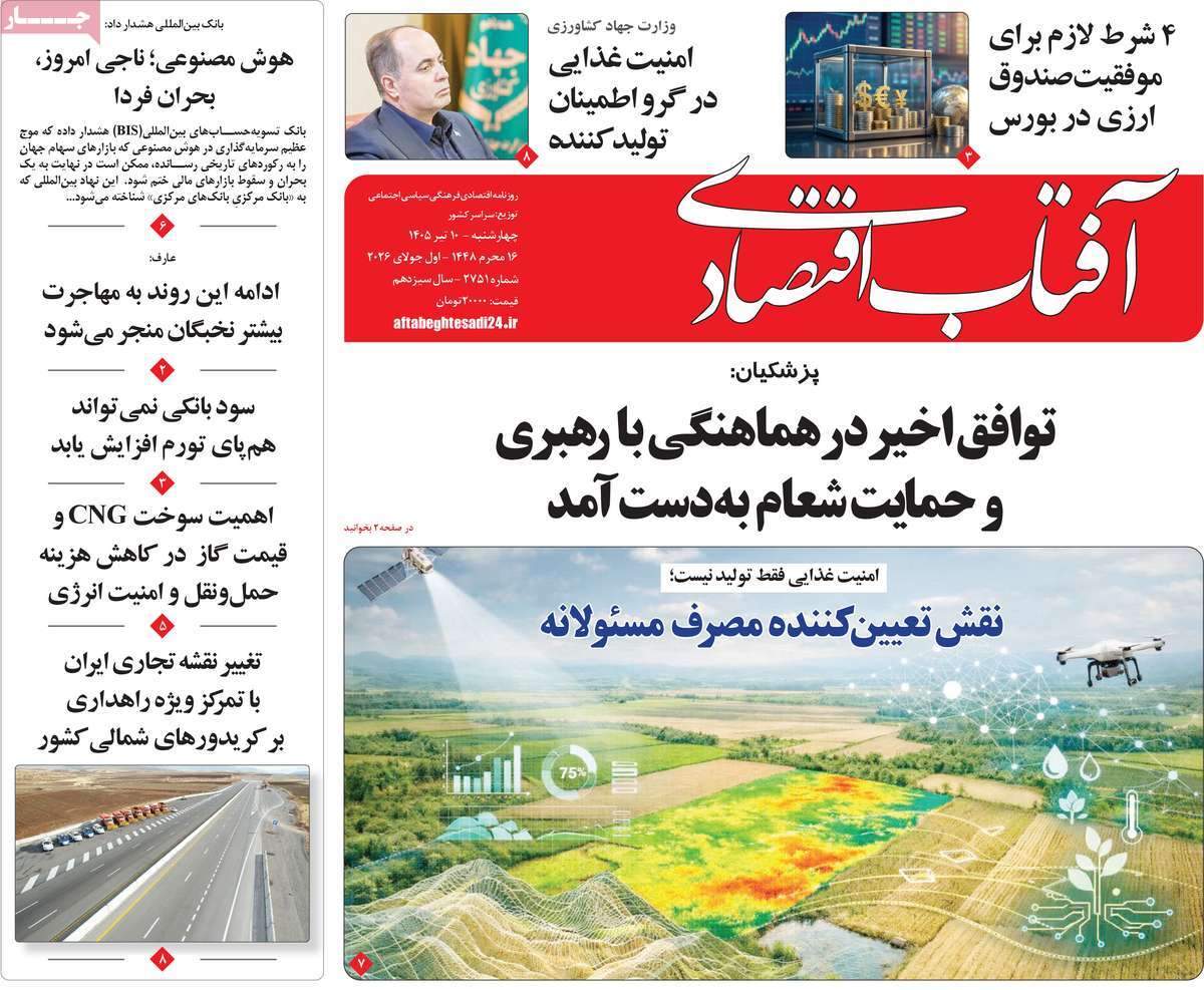 روزنامه آفتاب اقتصادی