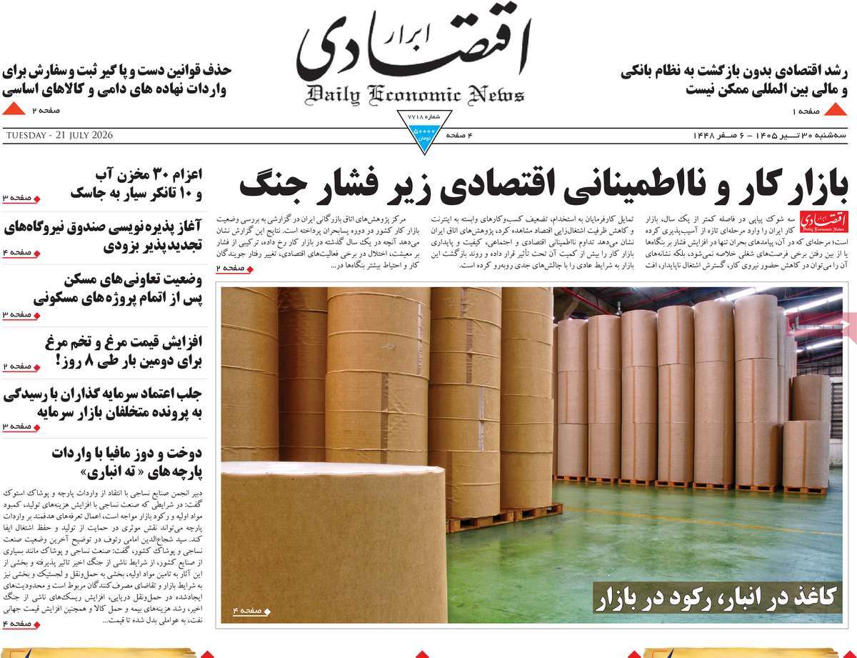 روزنامه ابرار اقتصادی